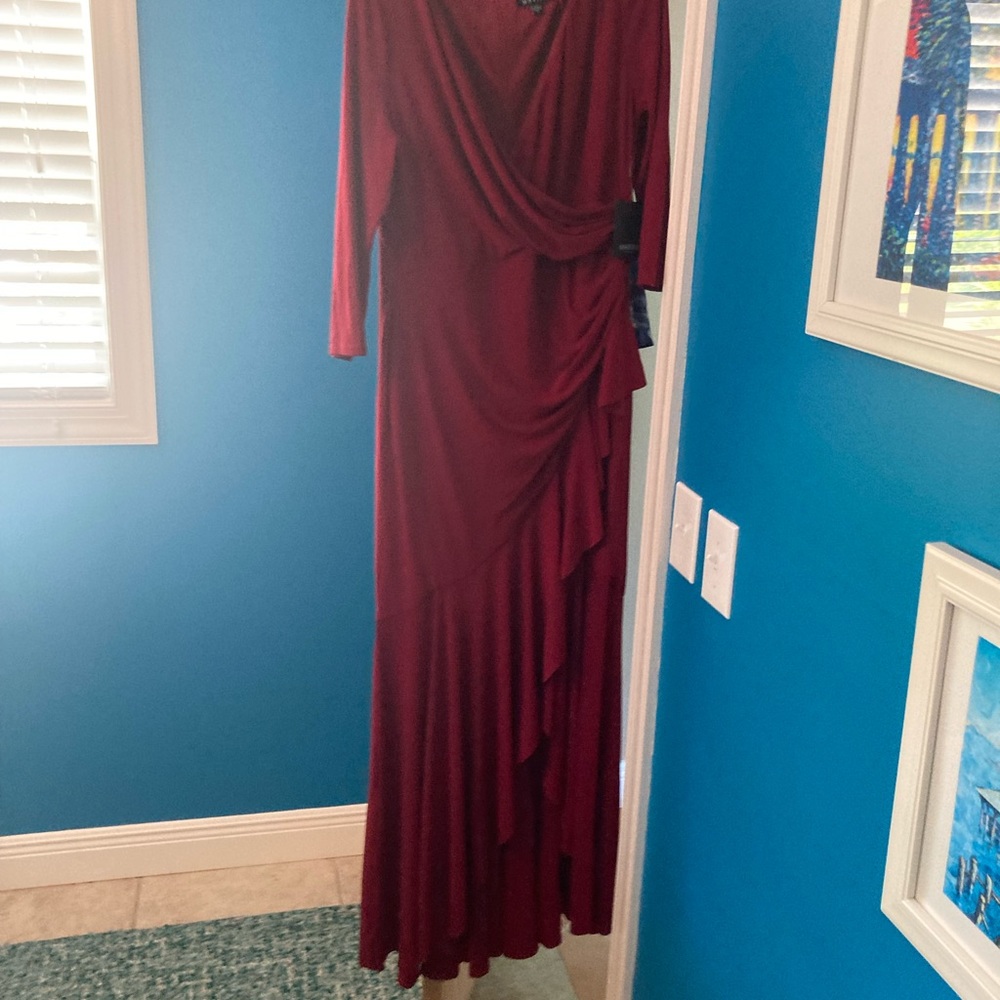 NWT Marina red/ maroon stretch and flair formal